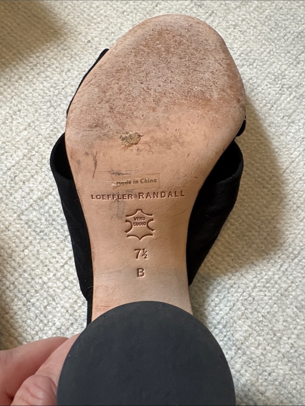 Loeffler Randall Black Knotted Open-Toe Mules. Black Suede. - Picture 5 of 7